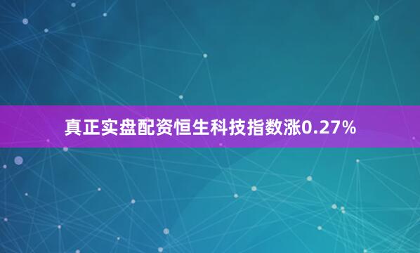真正实盘配资恒生科技指数涨0.27%