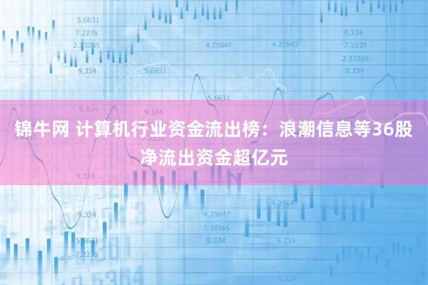 锦牛网 计算机行业资金流出榜：浪潮信息等36股净流出资金超亿元